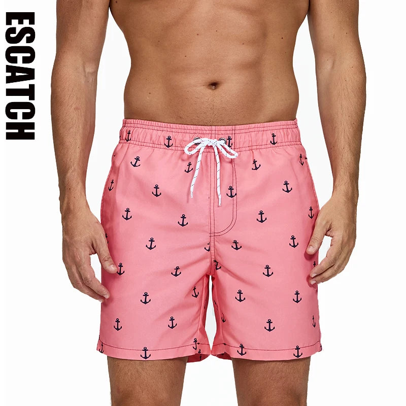 Escatch Brand Summer Mens Shorts Fashion Polyester Quick Dry Board Shorts Male Sport Gym Swimsuit Surf Swim Trunks For Man Ürün ana görseli