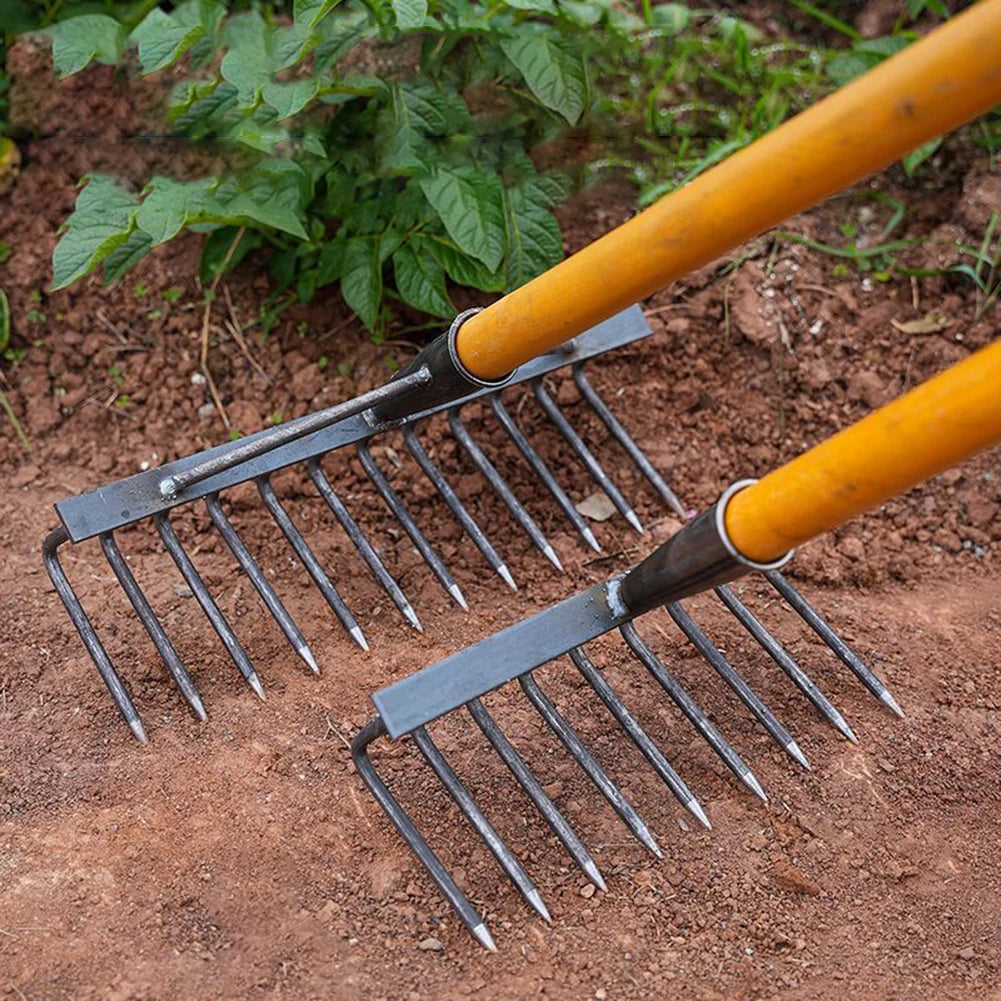 Weeding Hoe Rake 4/7/9/12 Teeth Farm Tool Weeding Scarifier Artifact Agricultural Nail Harrow Carbon Steel Garden Weeding Tools Secondary image