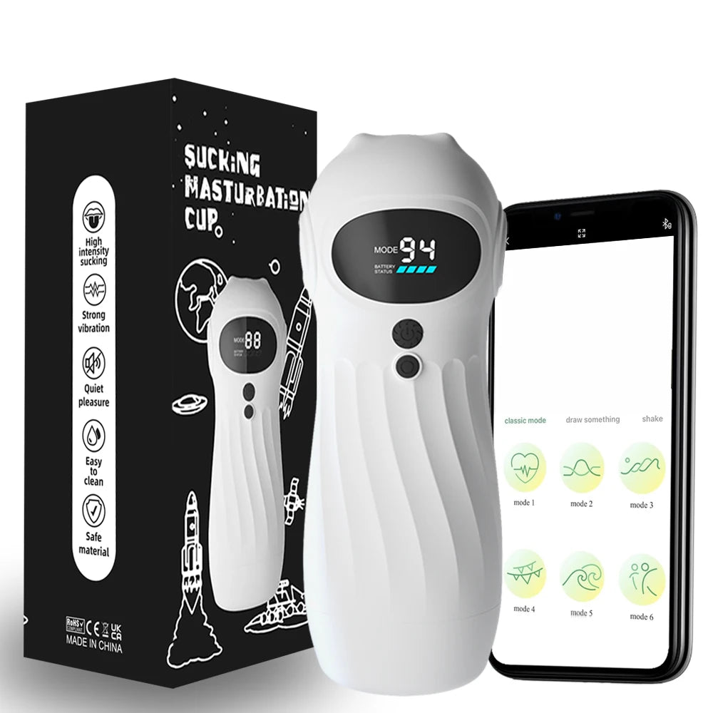 APP Remote Automatic Sucking Male Masturbator Cup Real Vagina Vibration Blowjob Masturbation Heated Sex Machines Toys For Man