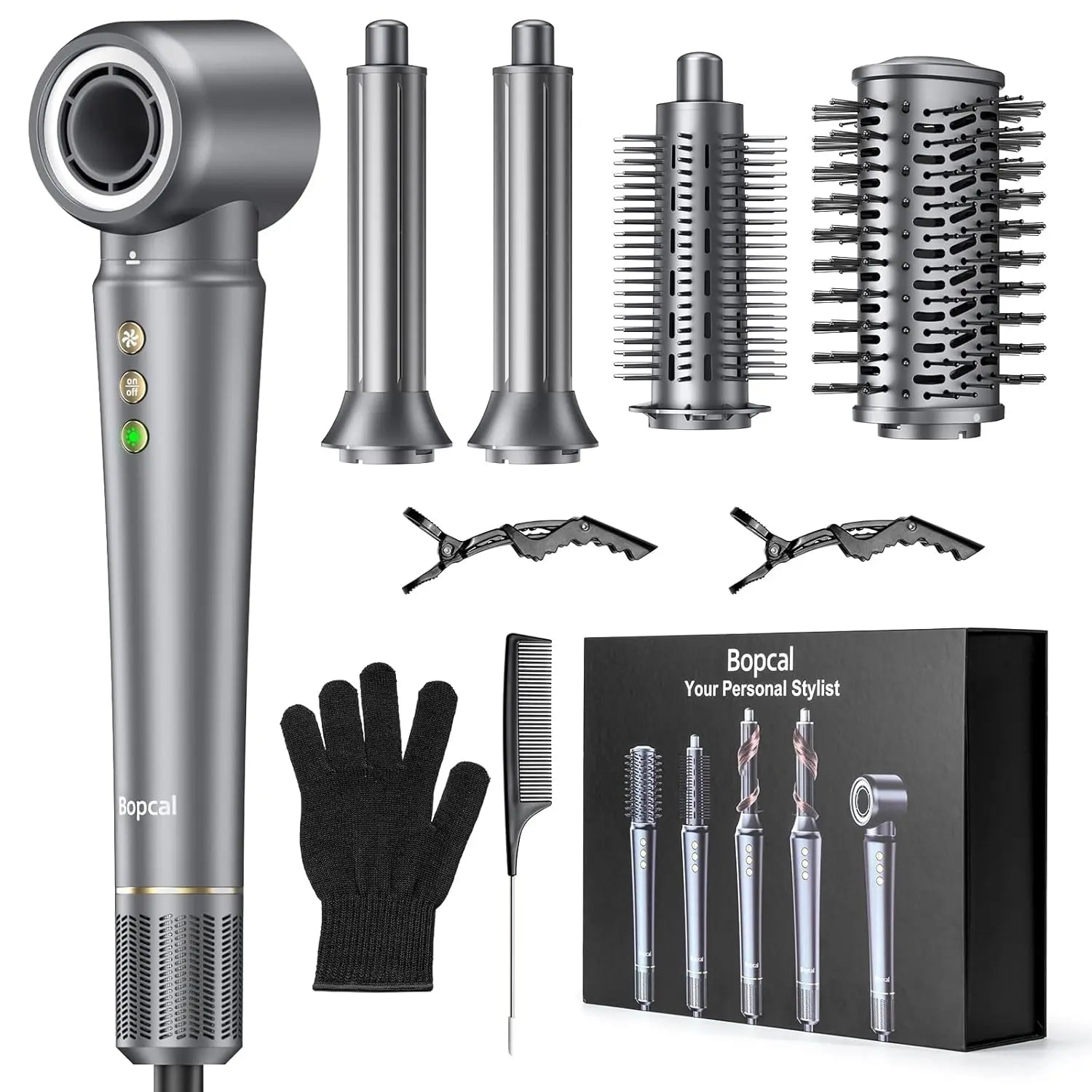 5 in 1 Hair Dryer,Multi Styling Tool,Straightener & 32mm Curling 300 Million Negative Ions Hair Care 1-3 Mins Quick Drying Gifts Ürün ana görseli