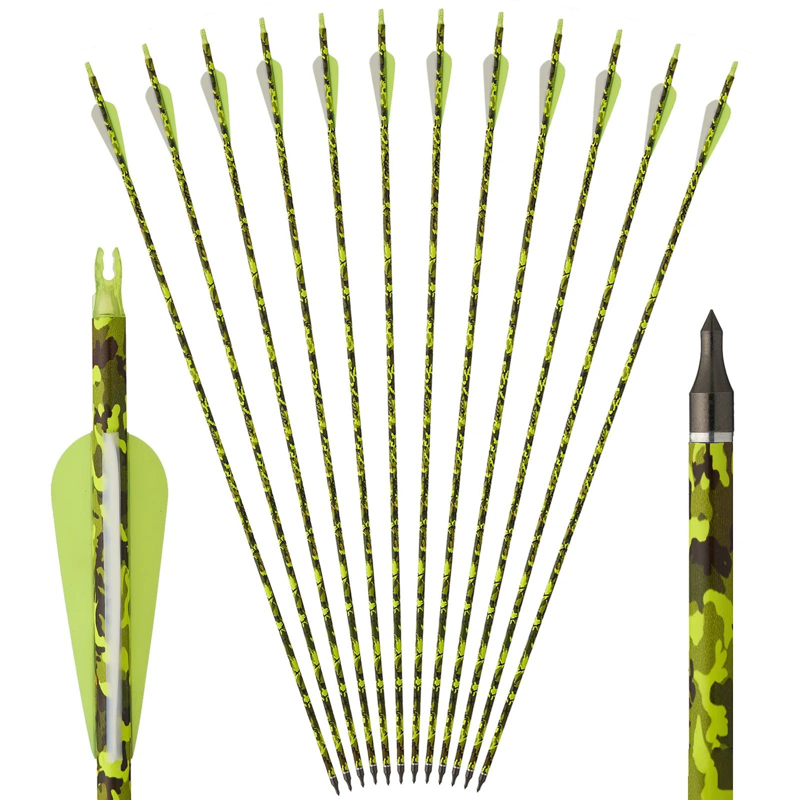 Toparchery 31.5Inch Mixed Carbon Arrows ID 6.2mm Plastic Feather Outdoor Target Hunting and Shooting Ürün ana görseli