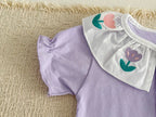 MILANCEL Summer Baby Rompers 0-24M Soft Comfortable Toddler Jumpsuit Embroidered Flowers Infant Girls Clothes