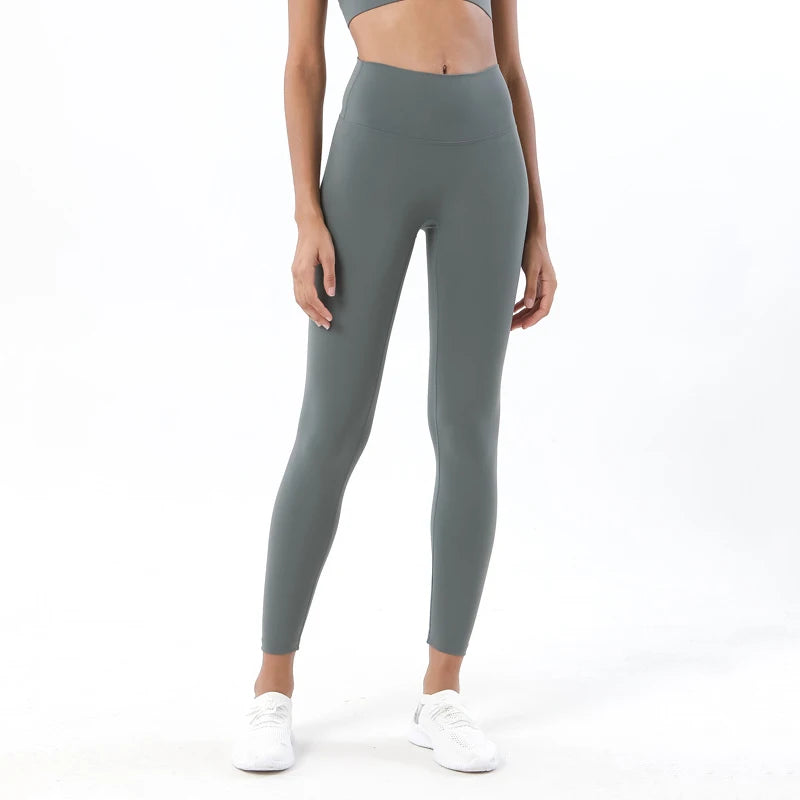 SOISOU Nylon Yoga Pants Gym Leggings Women Girl Fitness Soft Tights High Waist Elastic Breathable No T Line Sports Pants