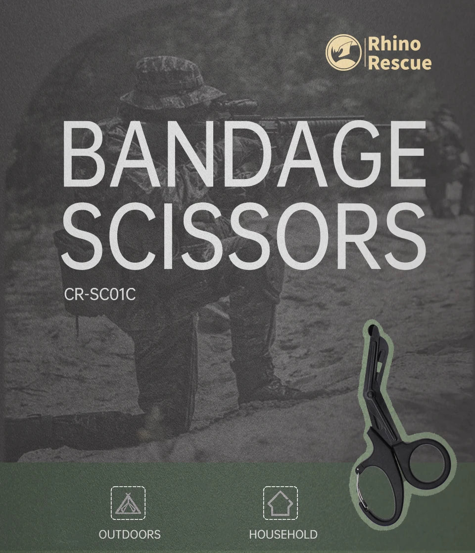 Rhino Medical Scissors Trauma Shears 18.5cm Bandage Shears Emergrncy Scissors Fluoride-Coated Stainless Steel