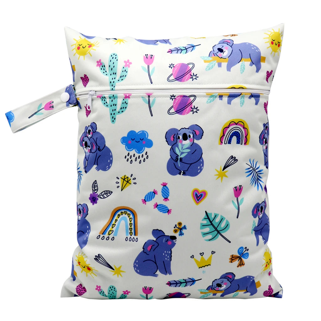 Waterproof Wet Bag Diper Bags Mummy Baby Maternity Packs Washable Zipper Diaper Caddy Organizer Dry Bag Travel Nappy Bag 30x40cm