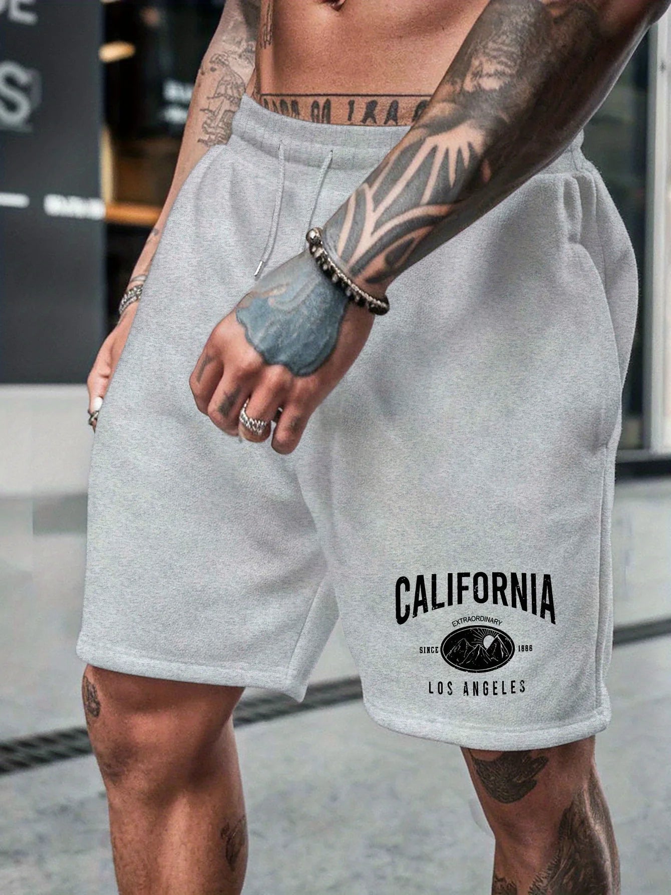 California Men's Special Shorts, Suitable for Summer Casual Wear, Multifunctional Medium Length Sports Shorts Ürün ana görseli