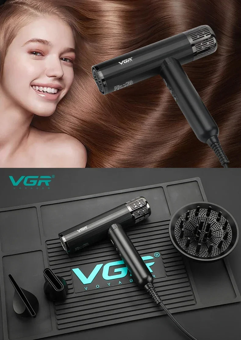 VGR Leafless Hair Dryer Professional Negative Ion Blower Dryer Brushless Motor 11000RPM Powerful Electric Dryer for Salon V-427
