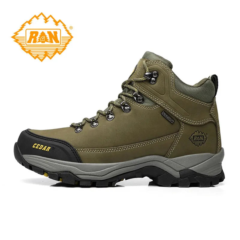 RAN Cow Leather Hiking Boots Men For men Outdoor Sport Walking Sneakers trekking Snow Shoes women Climbing Mountain Hunting boot