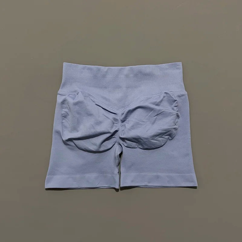 HISTELLO Impacts Shorts 4.5" Women Fitness Sports Biker Shorts Low Waist Gym Short Workout Scrunch Butt Yoga Seamless Leggings