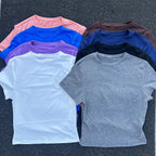 2026 NEW Short Sleeve Seamless Yoga Top Fitness Set Women Workout Running Sports Shorts Gym Suit