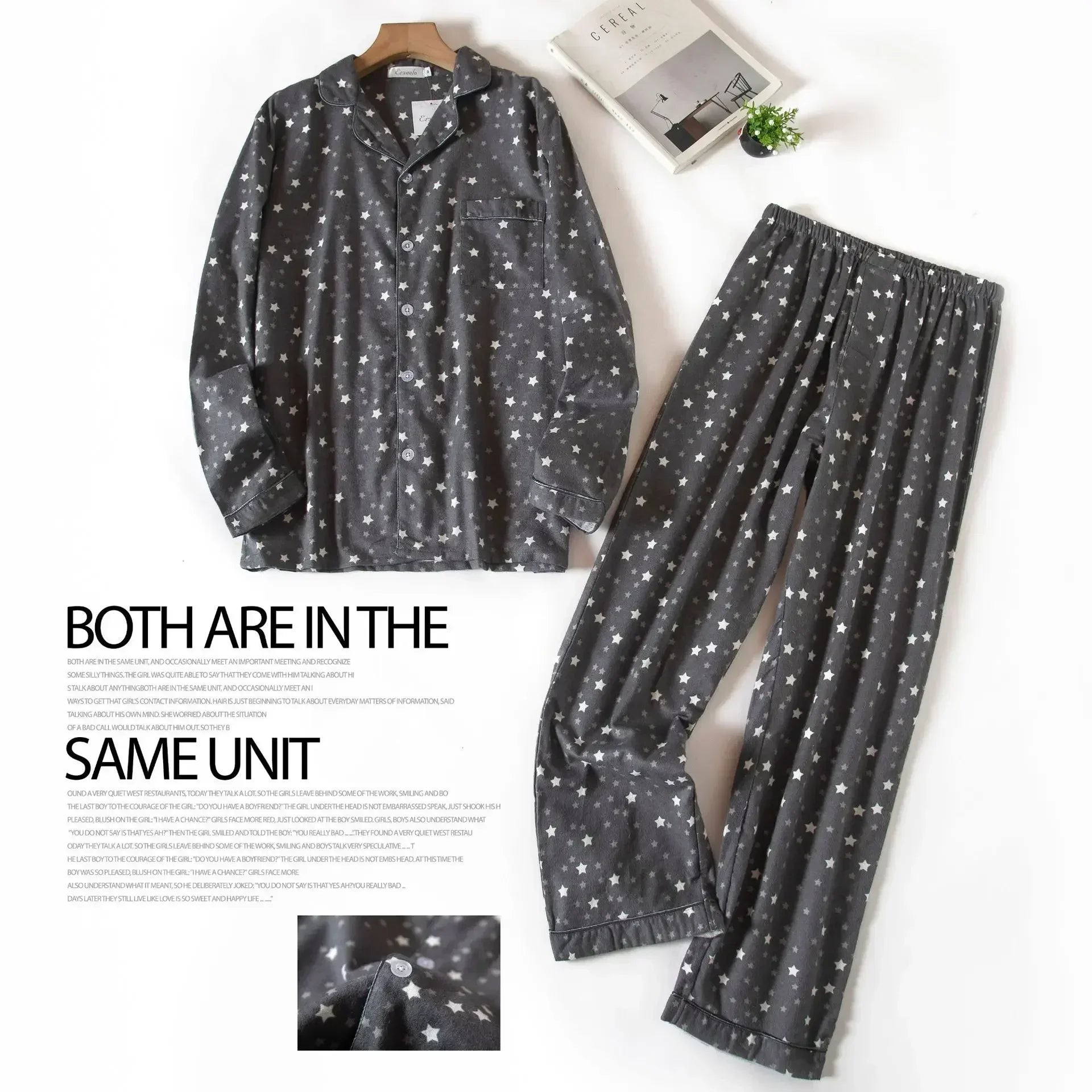 Men's Home Suits Long-sleeved Trousers Suits for Autumn and Winter Pijamas for Men Flannel Plaid Design Pajamas for Men