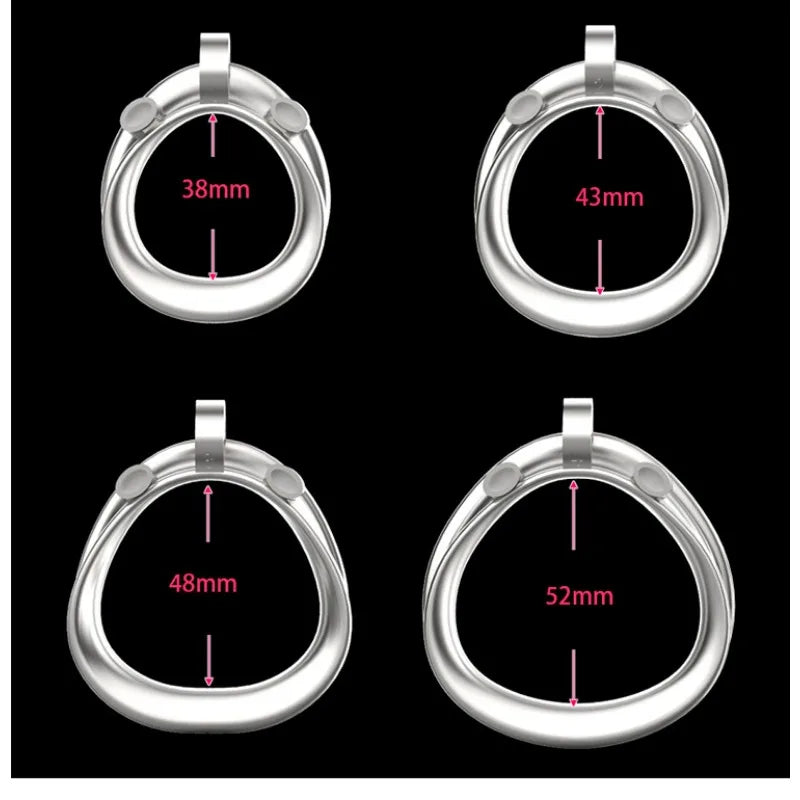 Stainless Steel Male Chastity Cage Cock Mamba Penis Ring Chastity Belt BDSM Erotic Urethral Lock Double-Arc Ring Sex Toy