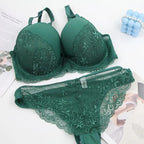 DaiNaFang Sexy Bras Set Green Black Beige Red White Purple Lace Bow Floral Underwear For Women Plus Size Lingerie