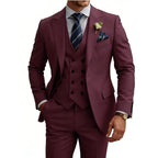 Mens 3 Piece Slim Fit For Men Double Breasted Suit Wedding Prom Suits Formal Business Dinner Tuxedo