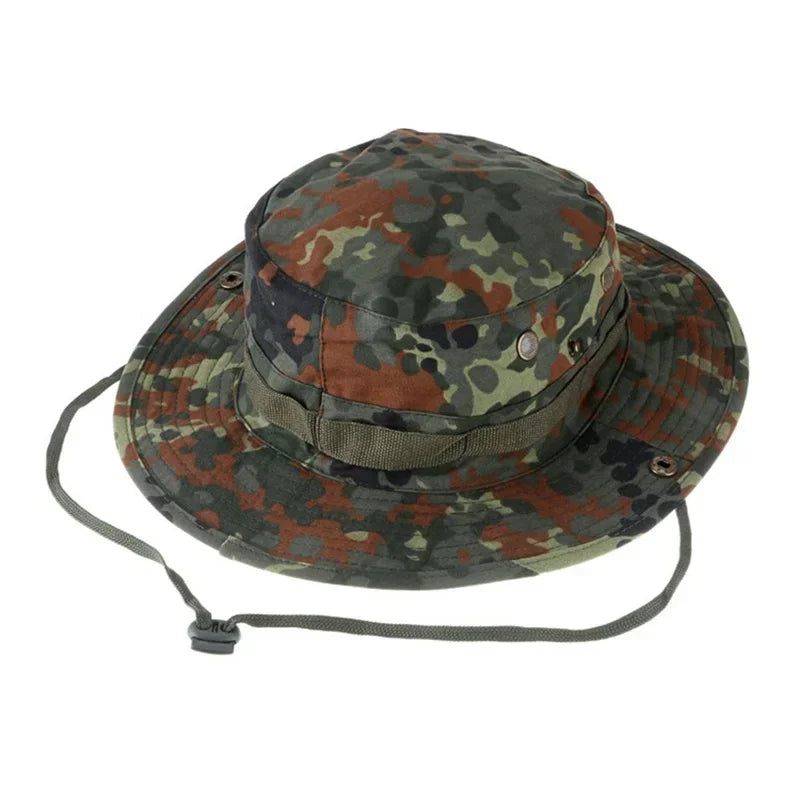 Multicam Tactical Fisherman Hats Foldable Outdoors Sniper Camouflage Fishing Cap Outdoor UV Sunscreen Panama Hunting Bucket Hat
