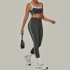 2PCS Women's Yoga Set High Waist Peach Hip Removable Padding Sports Bra Pants Fitness Suit Running Workout Gym Leggings Yoga Set