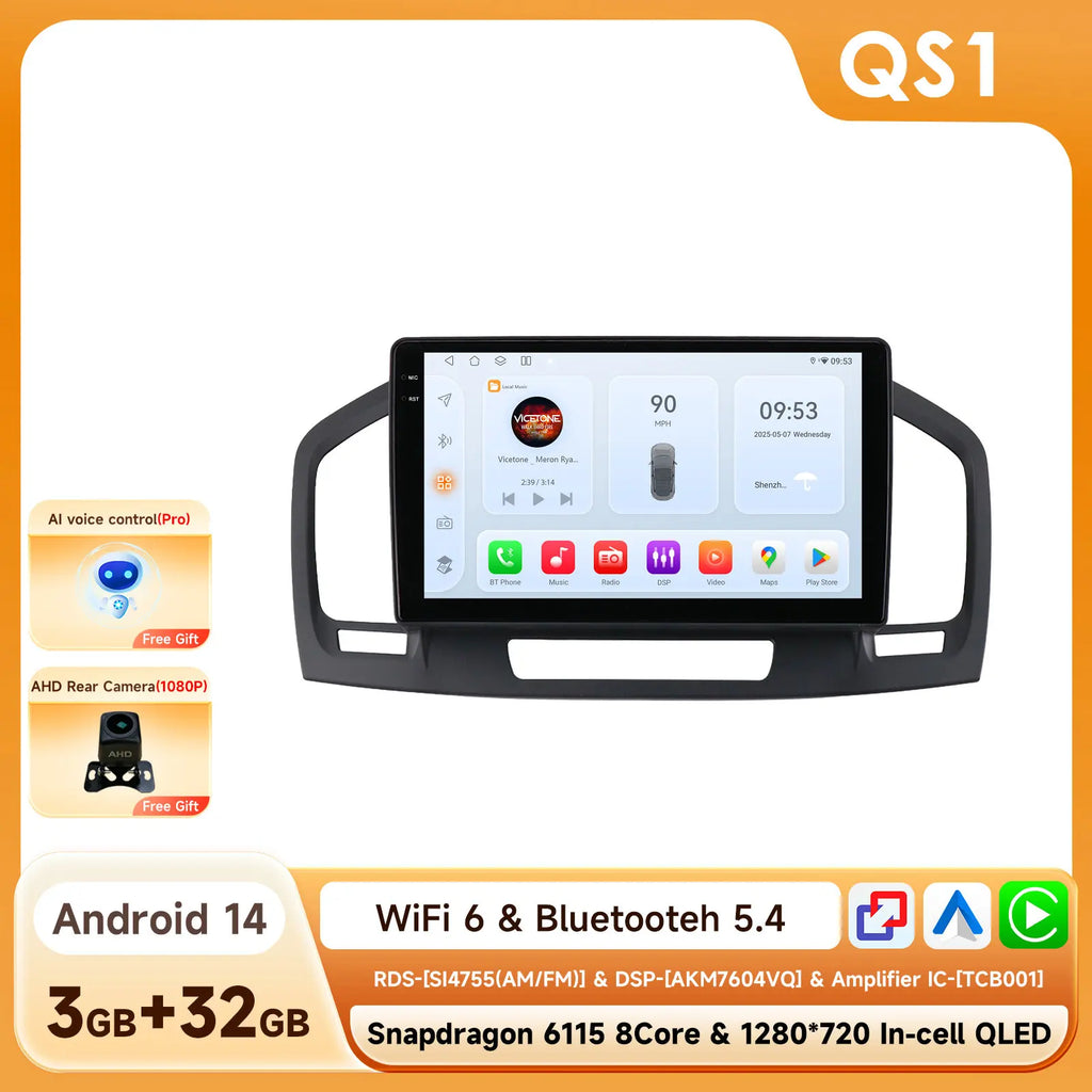 9inch 7862 QLED Screen 2din Android Car Radio Multimedia Video Player for Buick Regal 1 Opel Insignia GPS Navi Carplay 4G RDS BT