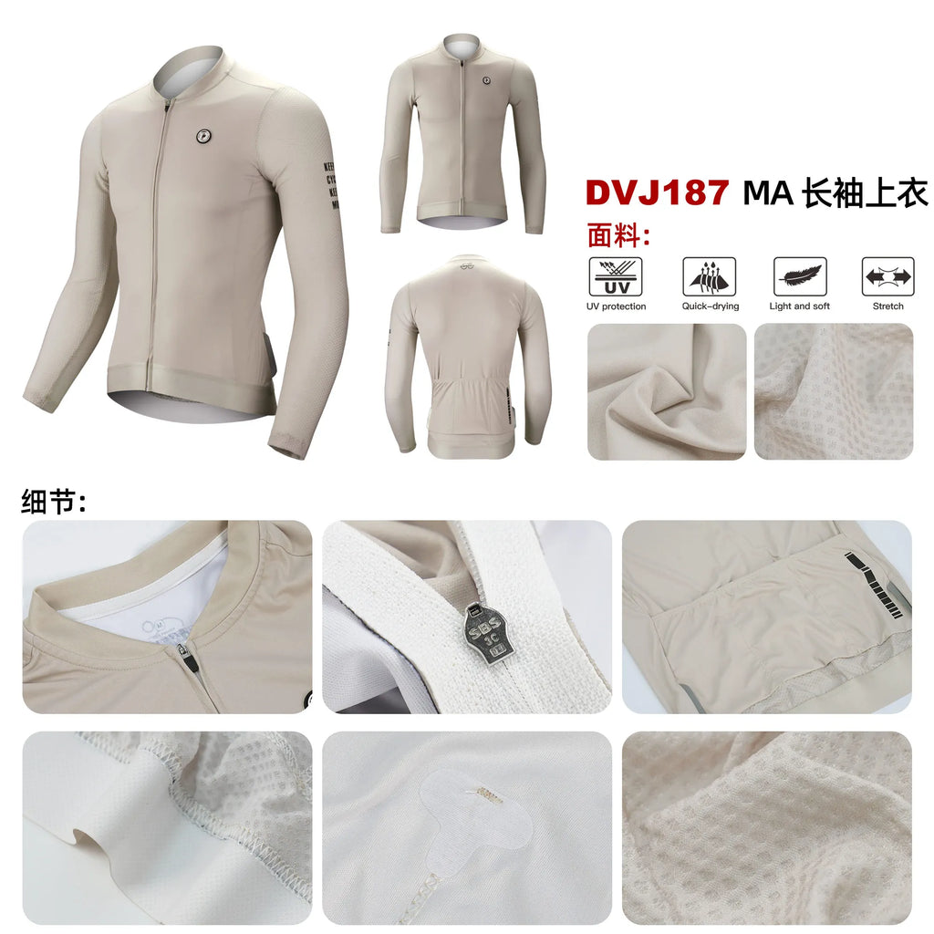 DAREVIE Cycling Jersey Small Size SPF 50+ Training Level Men Women Long Sleeves Cycling Jersey Breathable Man Cycling Maillott