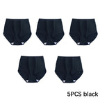FallSweet 5PCS/set Women’s Cotton Panties Seamless Plus Size Briefs Solid Underwear Soft Breathable Underpants Female Lingerie