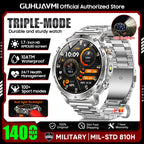 2026 New TANK Ultra 1400mAh Battery Military Smart Watch 10ATM Waterproof Heart Rate Tactical LED Flashlight Men Sports Bracelet