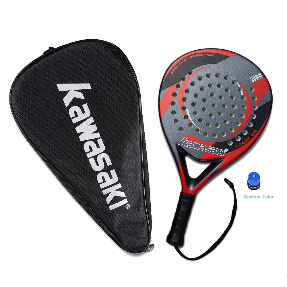 Kawasaki Padel Tennis Carbon Fiber Soft EVA Face Tennis Paddle Racquet Racket with Padle Bag Cover Power Beach Tennis Paddle