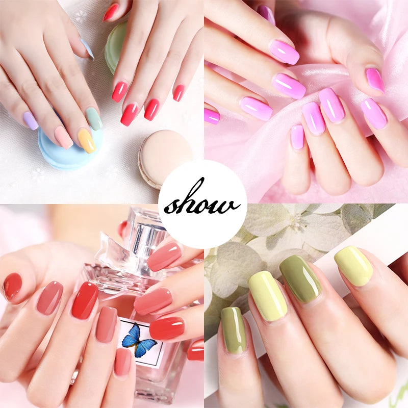Gel Varnish Kit Professional Nail Gel Kit With Nail Dryer Soak Off Nail Gel Polish Kit  Base Coat  Top Coat Manicure Tools Set