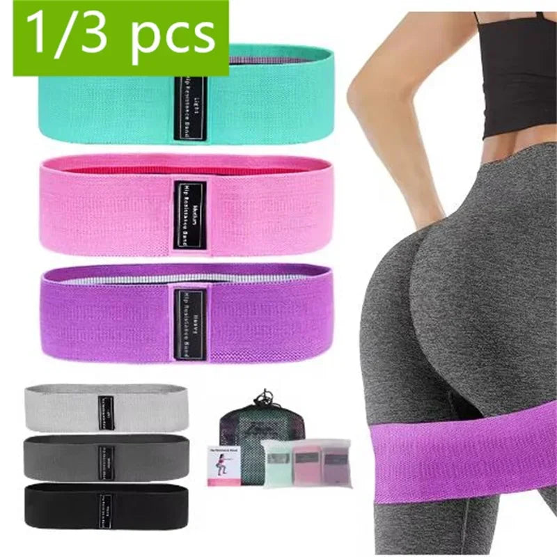 Fabric Resistance Hip Booty Bands Glute Thigh Elastic Workout Squat Circle Stretch Fitness Strips Loops Yoga Gym Equipment 3Pcs Ürün ana görseli