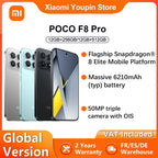 Global Version POCO F8 Pro 5G smartphone 5G 6.59" Snapdragon® 8 Elite Mobile Platform 6210mAh 100W 50MP camera IP68 NFC XIaomi