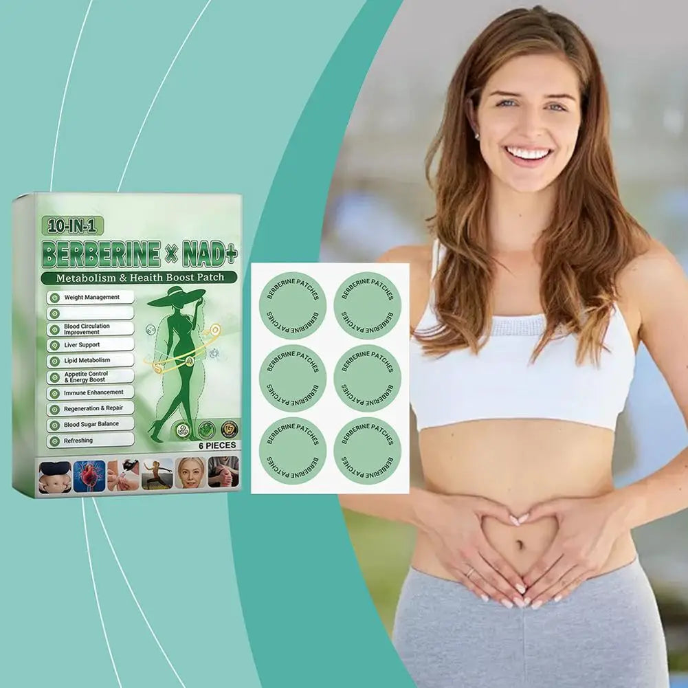 Berberine Patch Nano Microneedle Patch with Natural Ingredients, Daily Weight Management Body Firming Sticker for Women Men
