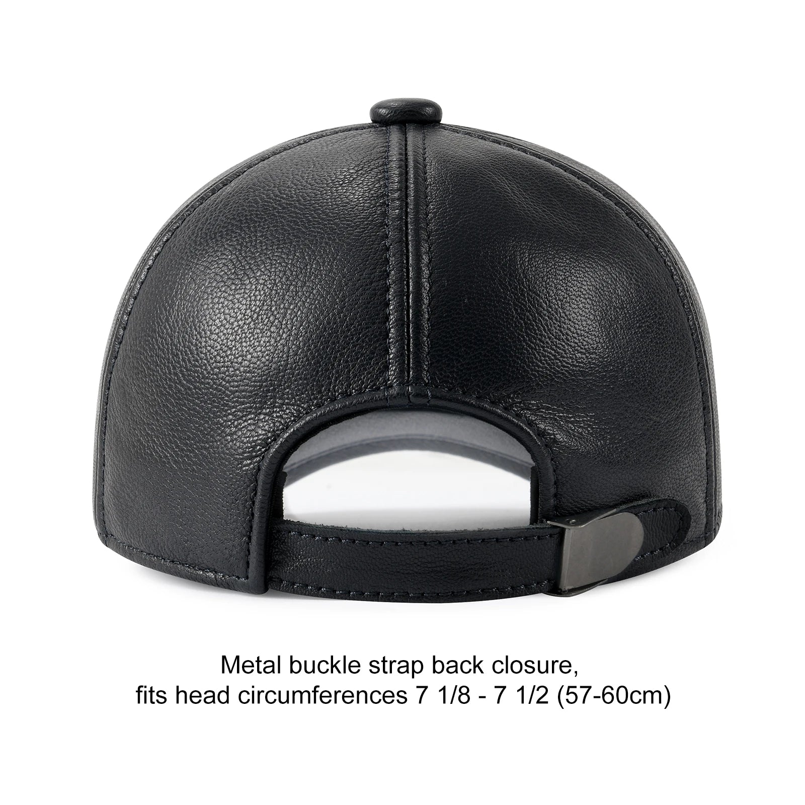 FEINION Men's Adjustable Baseball Cap Winter Driving Hunting Fishing Hat Genuine Leather Ivy Fashion Beret Flat Cap.