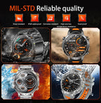 2026 New TANK Ultra 1400mAh Battery Military Smart Watch 10ATM Waterproof Heart Rate Tactical LED Flashlight Men Sports Bracelet