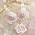 UK Trending! MOYISU Kawaii Lolita Bra Set Full Cup G Heavy Underwire Support Heavy Lace Thin Cup Pure Sexy Teen Lingerie Summer