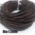 2 Meters Retro High Quality Genuine Leather Cord 1.5-10mm Round/Flat Strand Cow Leather Rope Fit Necklace Bracelets DIY Jewelry