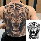 Magic Juice Ink Waterproof Tattoo Stickers Full Back Large Size Herbal Juice Temporary Tattoos Men Body Art Dragon Tiger