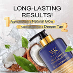 WK JALY Self Tanner Body Lotion, Fair To Medium Skin Tone, Sunless Tanning Moisturizer With Coconut Oil, Carrot Oil, Shea Butter