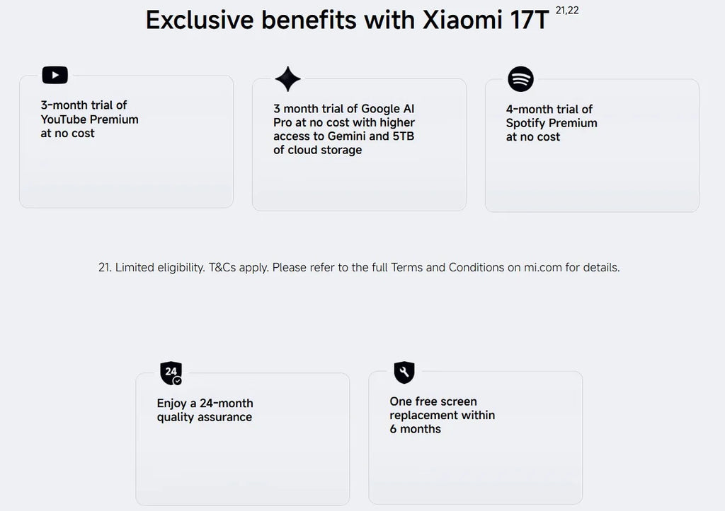 Global Version Xiaomi 17T Mobile Phones HDR10 6.59 'AMOLED Display 50MP Leica Summilux Lens 650OmAh Battery Xiaomi HyperAI Smartphone