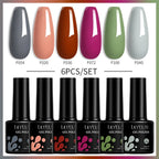 LILYCUTE 6PCS Gel Nail Polish Set Summer Neon Nail Gel Kits For DIY Nail Vernis Semi Permanent UV Lamp Gellak Nail Varnish Set