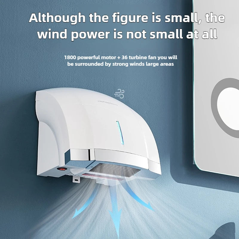 220V  Infrared Induction Wall-mounted Automatic Sensor Bathroom Hand Dryers Cold/Hot Commercial Dryer Machine,High-Speed Drying