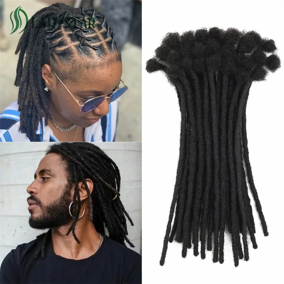 Human Hair Dreadlocks Extensions Brazilian Real Human Hair locks Extensions Handmade Dreadlocks for Women/Men 8-24 Inch Main image