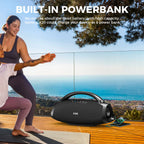 W-KING 200W RMS Portable Bluetooth Speakers, Massive Bass Party Boombox IPX7 Waterproof Speaker Large, Loud Outdoor Speaker
