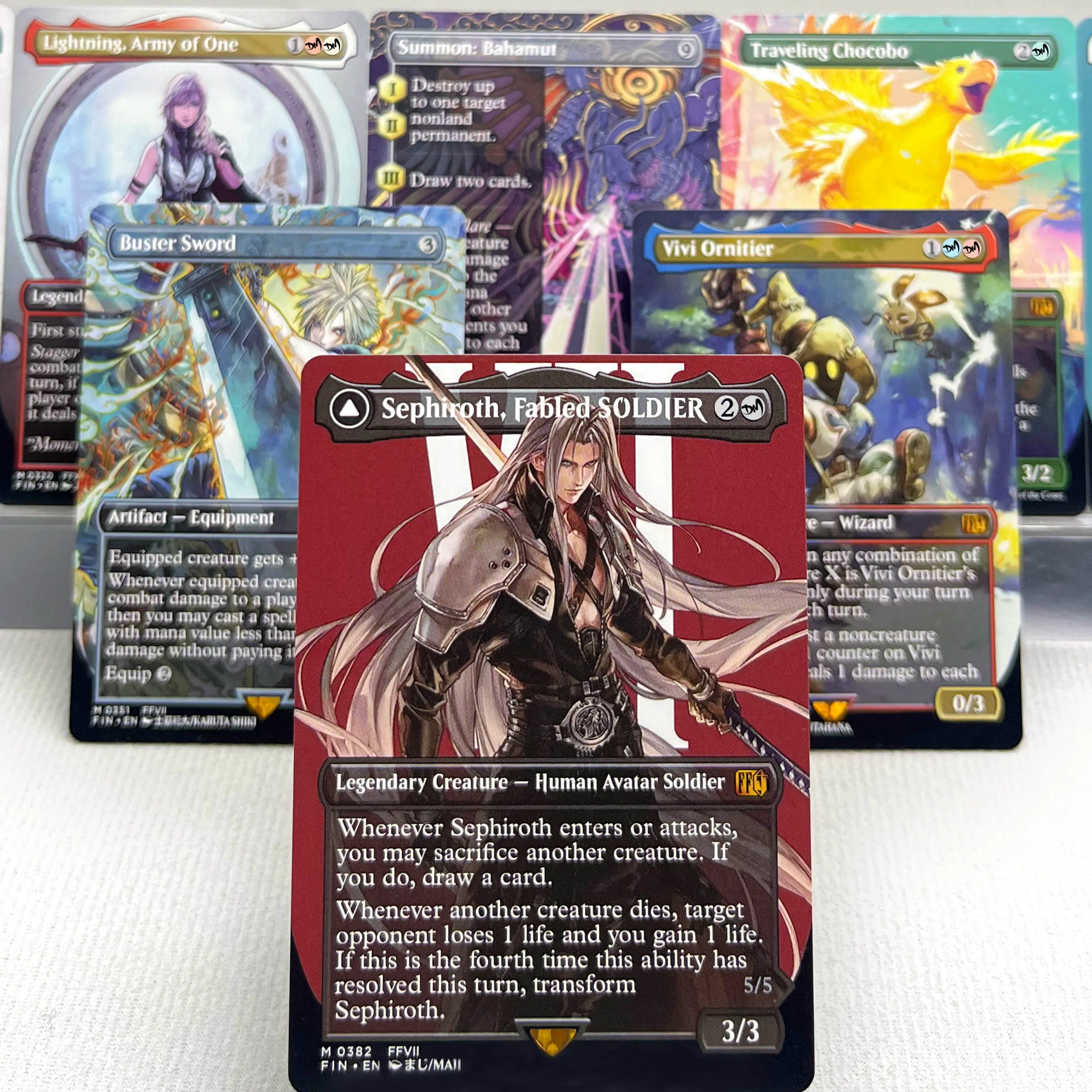 FIN PSS5 FCA HOLO14-001 Tcg proxy magical cards Sephiroth, Fabled SOLDIER Vivi Ornitier Cloud, Midgar Mercenary gathering Ürün ana görseli