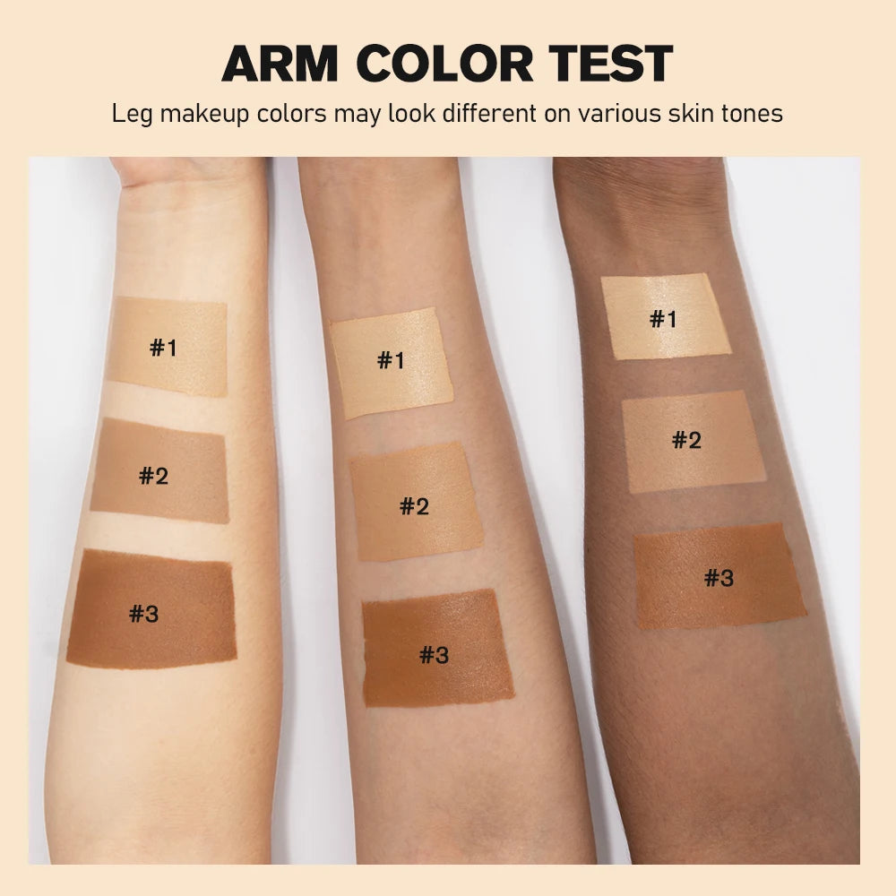Waterproof Body Foundation With Free Powder Puff Bronze Leg Makeup Long Lasting Tanning Cream 100ml 3 Colors