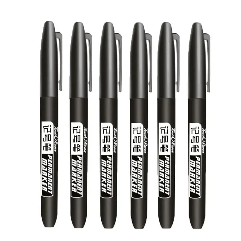 1/6 PCS Permanent Marker Pen Manga Drawing Markers Black Blue Red Waterproof Ink Sketch Pens Stationery Art School Supplies
