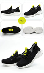 summer work shoes with protection breathable Lightweight safety shoes with iron toe anti-stab anti-slip working summer shoes
