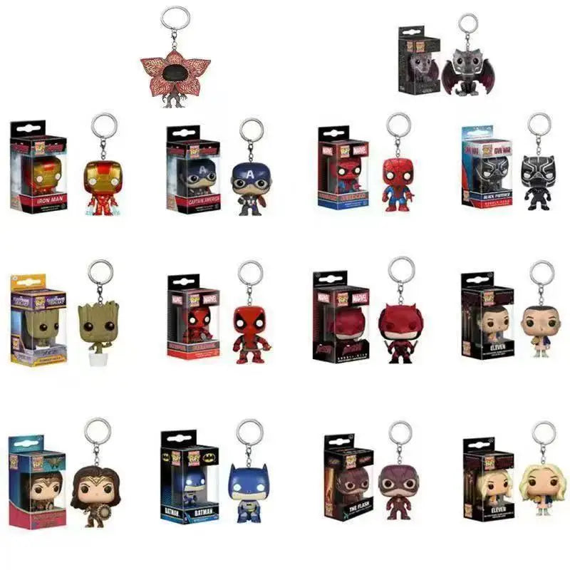 Funko Pop Iron Man Spider-Man Black Panther Captain America Toy Pendant Peripheral Keychain Boy Birthday Gift Christmas Gift Ürün ana görseli