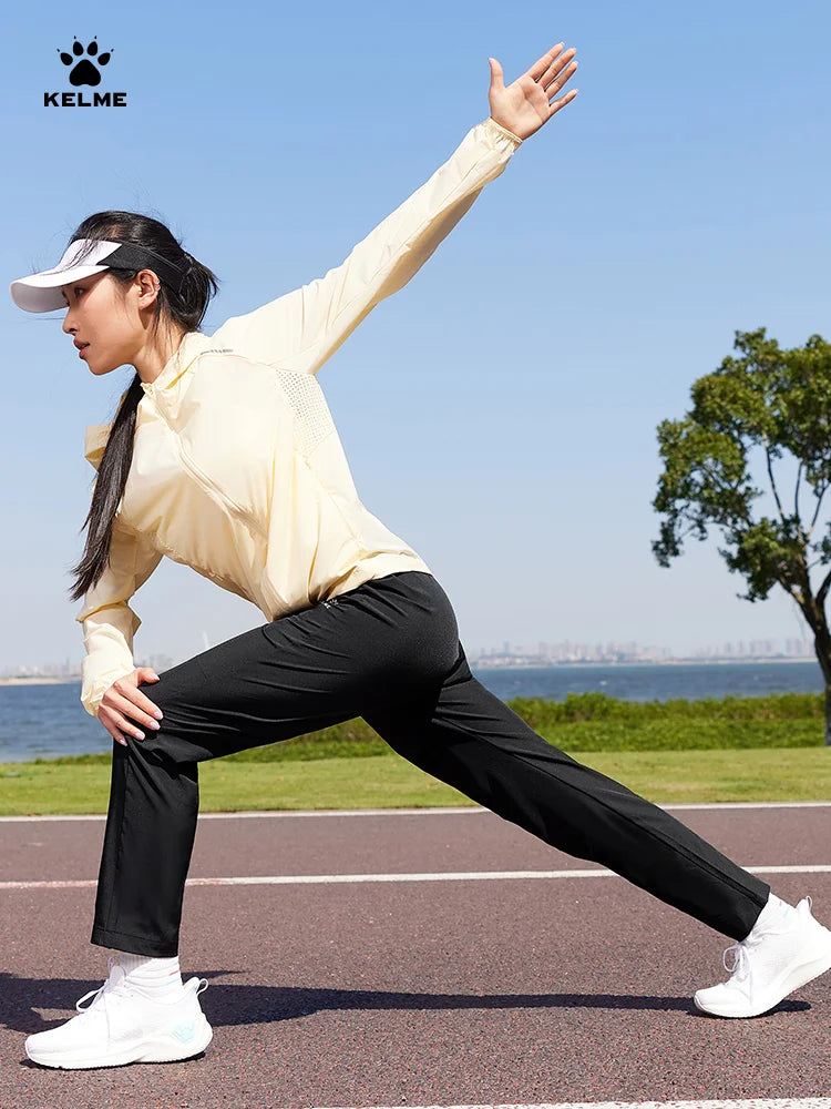 KELME sports pants women thin section summer straight thin casual black running fitness pants