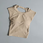 Sexy Backless Sports Vest Women Fixed Chest Pad Tight Quick-Drying Slim Fit Yoga Top Breathable Fitness Shirt