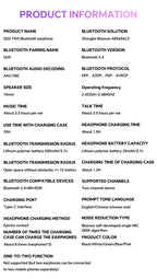 Translation Headphones with Touch Screen Wireless Bluetooth 5.4 Smart  Earphone HiFi Audio High Quality Transparent Case Headset