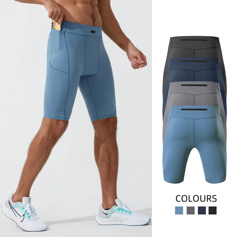 Compression Shorts Men Quick Dry Bodybuilding Tights Shorts Fitness Leggings Elastic Waist Sport Bottoms Gym Running Shorts Men Ürün ana görseli