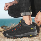 HIKEUP Leather Men Shoes for Men's Casual Shoes Fashion Waterproof Winter Luxury Designer Brand Work Boots Man Non-slip Sneakers